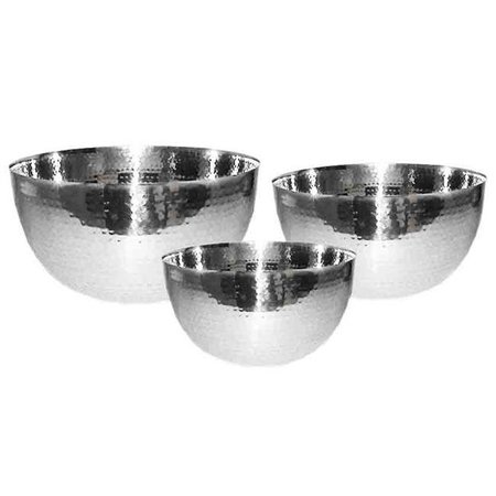 STARCRAFTS Starcrafts 92297 Stainless Steel Hammered Bowl Set; 3 Piece 92297